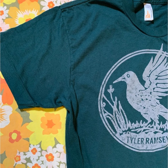 Tyler Ramsey Teal Blackbird Band Tee American Apparel Summer Shirt Women’s Small - Picture 3 of 16